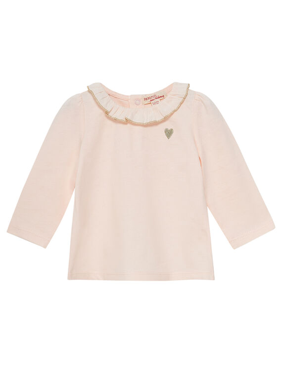 Brassiere manches longues rose pale layette fille JIJOBRA2 / 20SG0943BRAD310