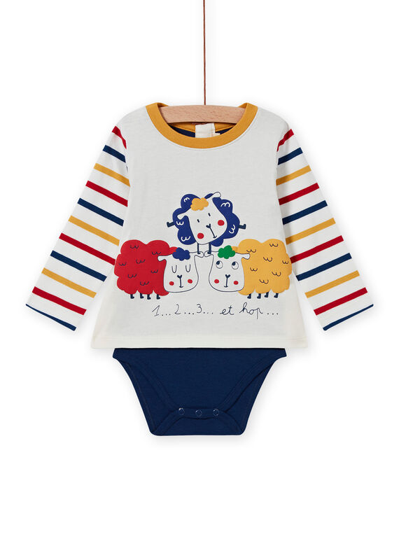 Body T-shirt multicolore à motifs moutons bébé garçon MUMIXBOD2 / 21WG10J1BOD001