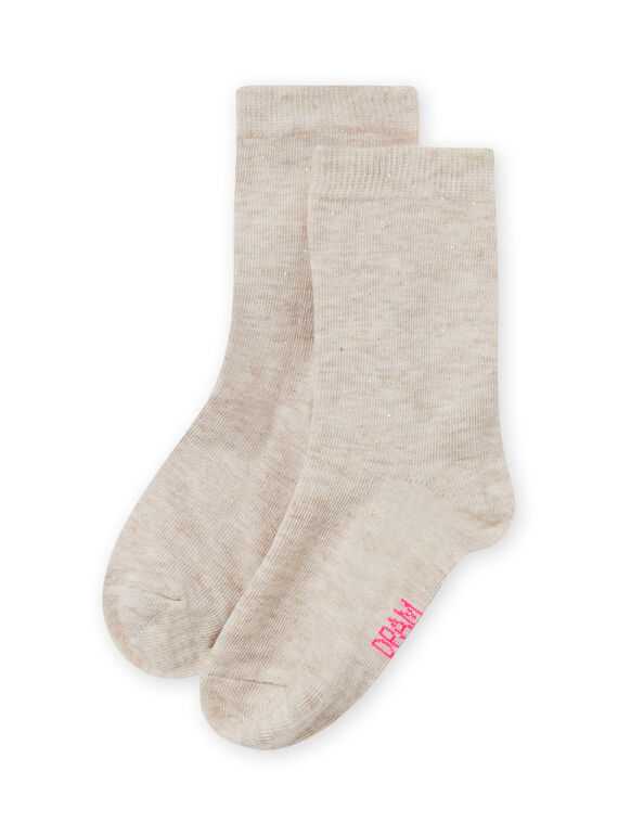 Chaussettes écru chiné irisées enfant fille MYAJOSCHO2 / 21WI0113SOQ006