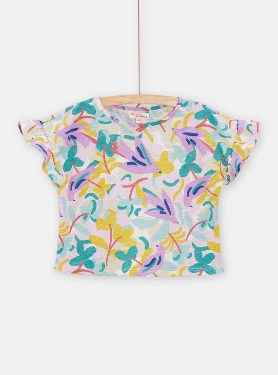 T-shirt à motif oiseaux violets pour fille TAPOTI3 / 24S901M1TMC001