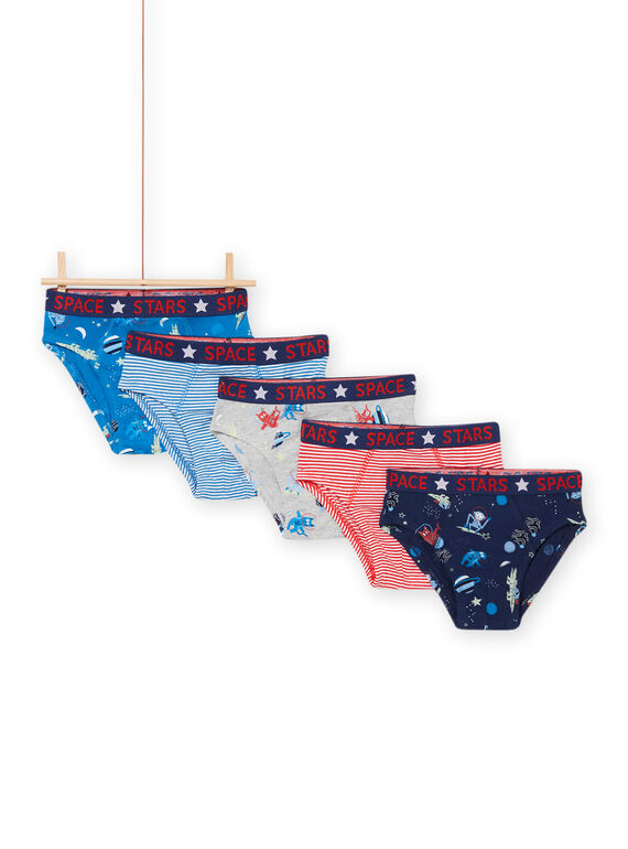 Lot de 5 slips assortis motifs espace enfant garçon NEGOSLISEM / 22SH12I3D5LC239