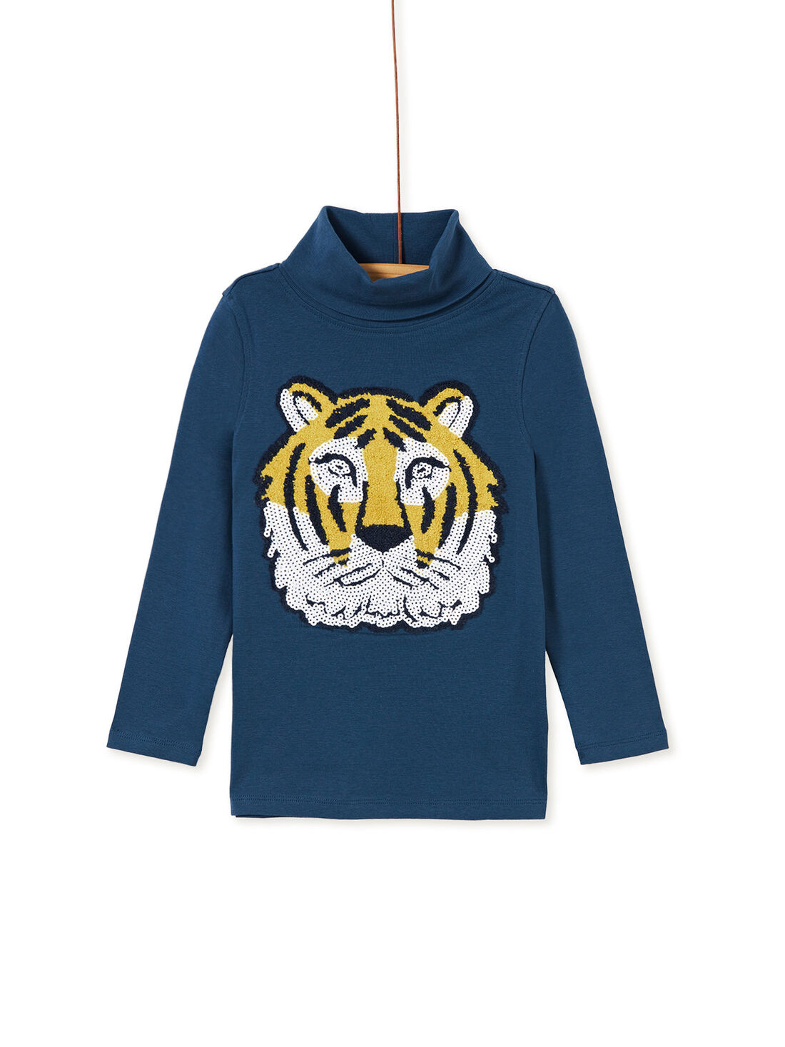 Sous pull bleu sequin enfant gar on