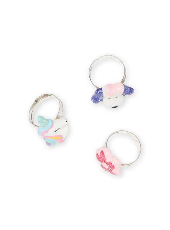 Lot de 3 bagues assorties enfant fille : achat en ligne 