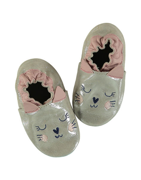 chausson cuir souple bebe fille