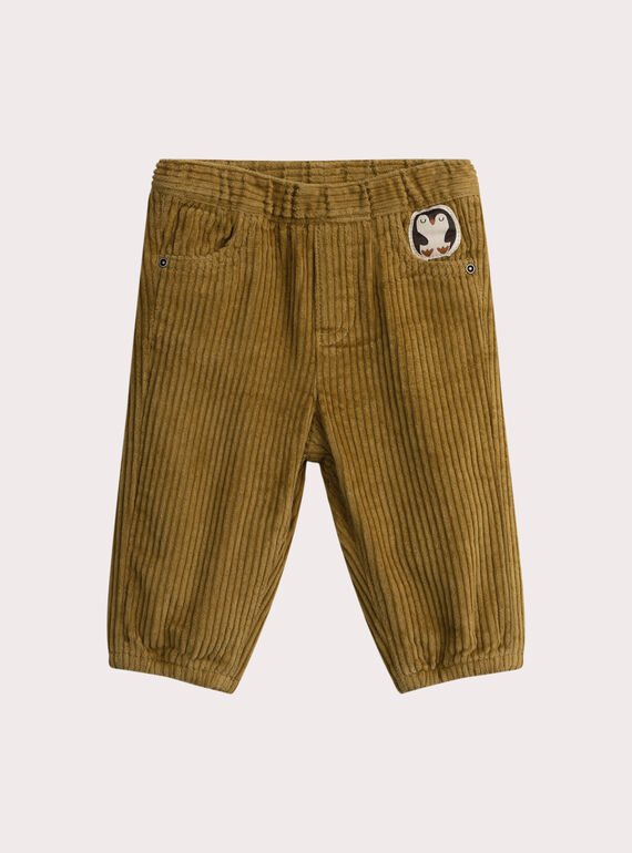 Pantalon en velours à animation pingouin pour bébé garçon VUBAPAN1 / 24WG10Q2PANG602