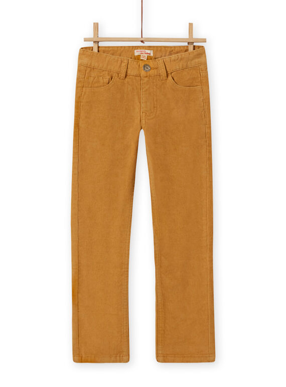 Pantalon en velours côtelé uni jaune enfant garçon MOJOPAVEL5 / 21W902N2PANB101