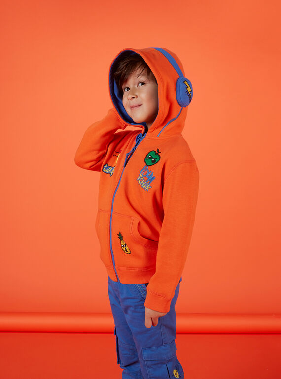 Gilet garçon tout chaud à l'intérieur orange JOVIGIL / 20S902D1GIL406