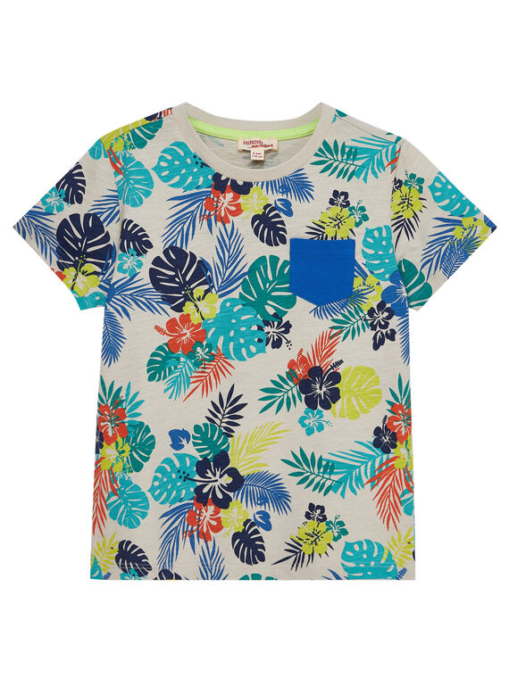 Tee shirt garçon manches courtes imprimé tropical JOMARTI6 / 20S902P1TMCI811