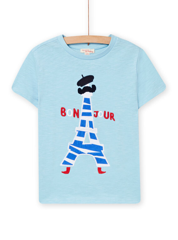 T-shirt manches courtes bleu horizon enfant garçon NOVATI / 22S90221TMC216