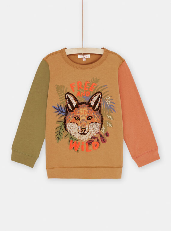 T-shirt sépia à motif renard SOCOUTEE2 / 23W902L1TMLI814