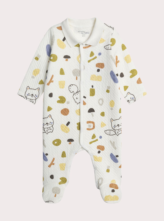Grenouillère naissance imprimée à col polo XOU1GRE2 / 25WF0451GRE000