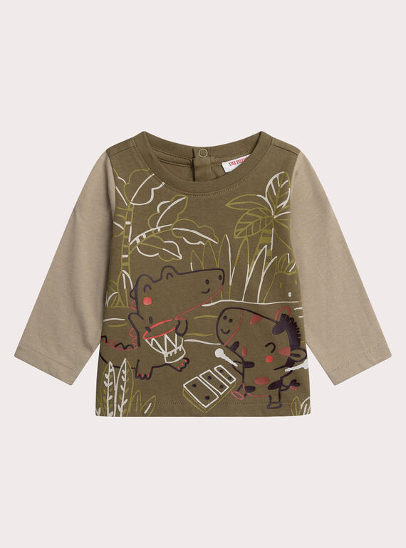 T-shirt animaux kaki pour bébé garçon  XUJATEE1 / 25WG10M3TML604