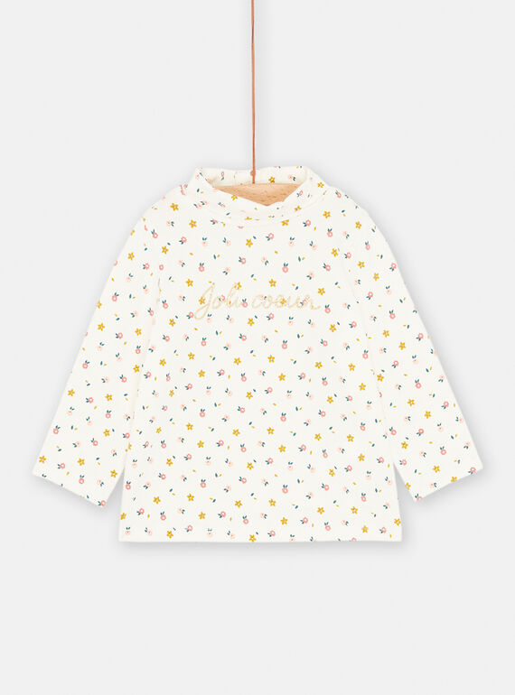 Sous-pull écru à col montant pour bébé fille SIDUSOUP / 23WG09P1SPL001