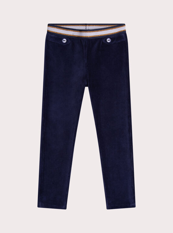 Pantalon en velours maille côtelé bleu  XAJOMIL3 / 25W901D2PAN070
