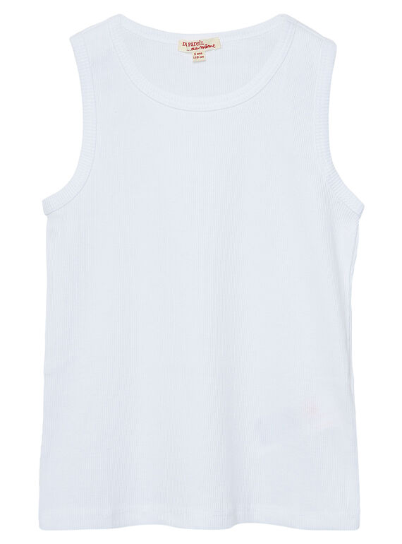 Débardeur garçon en côtes blanc JOESDEB1 / 20S90262D27000