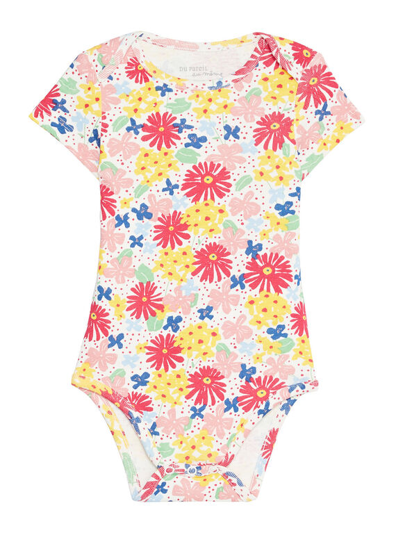 Body manches courtes layette fille imprimé fleuri KEFIBODFLE / 20WH1392BDL001