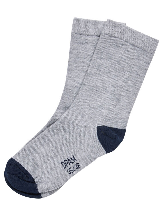 Chaussette garçon grise et marine JYOESCHO2 / 20SI0261SOQJ922