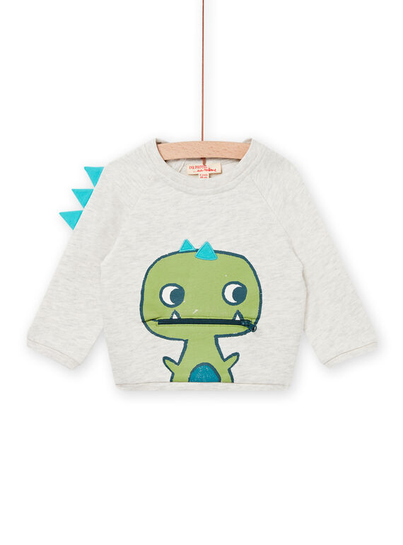 Sweat beige chiné bébé garçon NUGASWE / 22SG10O1SWEA011