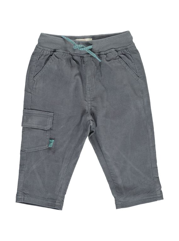 Pantalon en velours gris bébé garçon DUJOPAN9 / 18WG10J3PAN929