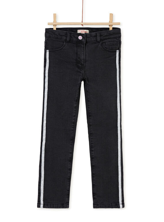 Jean gris anthracite avec galon en lurex sur les côtés KABOJEAN / 20W901N1JEAK004