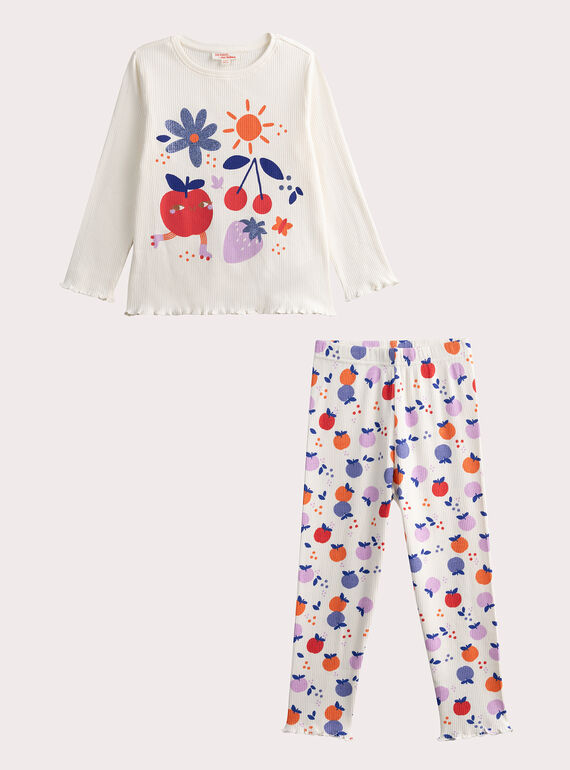 Pyjama écru pour enfant fille WEFAPYJFRU / 25SH1192PYJ001