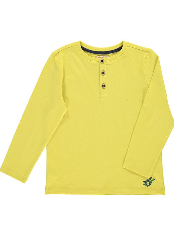 Tee-shirt manches longues col tunisien garçon DOJOTUN2 / 18W90235D32605