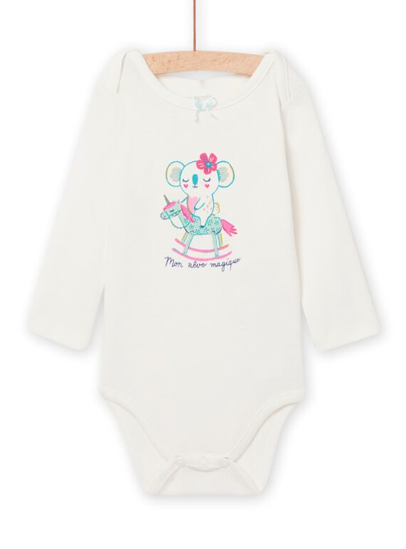 Body écru motif koala fantaisie bébé fille NEFIBODKOA / 22SH13I4BDL001