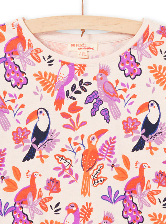 T-shirt manches longues motifs oiseau colorés enfant fille MAPATEE / 21W901H1TMLD319
