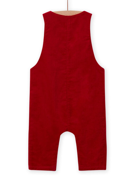 Salopette rouge en velours côtelé motif fantaisie bébé garçon MUFUNSAL1 / 21WG10M2SAL510