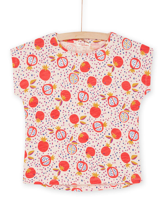 T-shirt rose poudré à imprimé fruits et pois RAJOTI6 / 23S901Z2TEED327