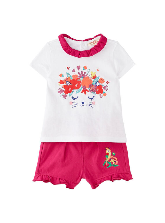 Ensemble tee shirt et short bébé fille JIMARENS2 / 20SG09P2ENS000
