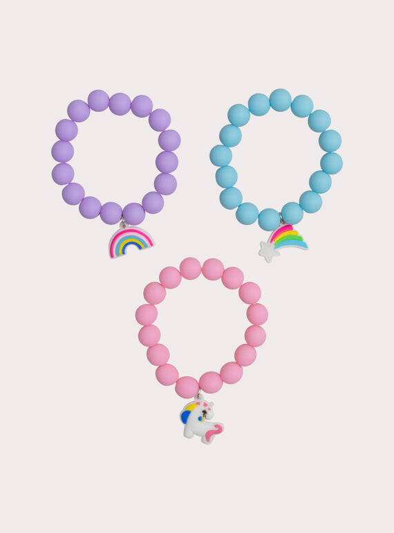 Lot de 3 bracelets licorne, arc-en-ciel et étoile pour fille XYAJOSET1 / 25WI01I2BRC099