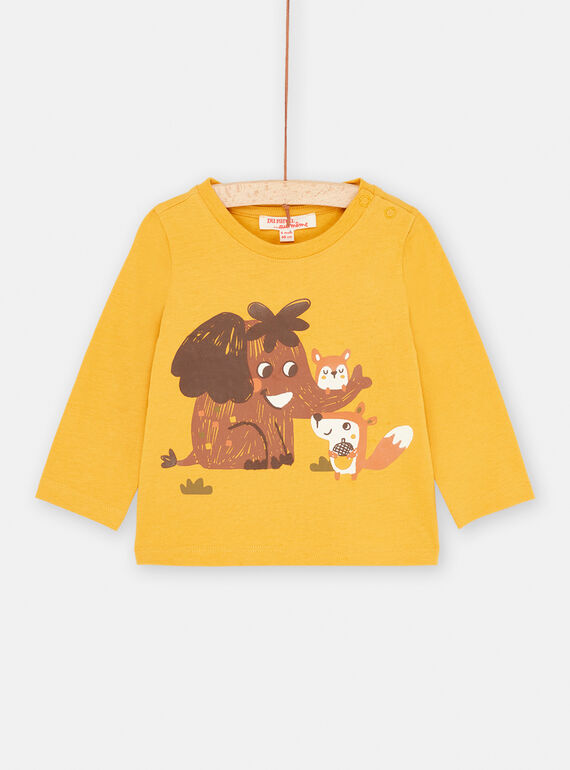 T-shirt jaune à motif animaux SUCOUTEE2 / 23WG10L1TMLB118