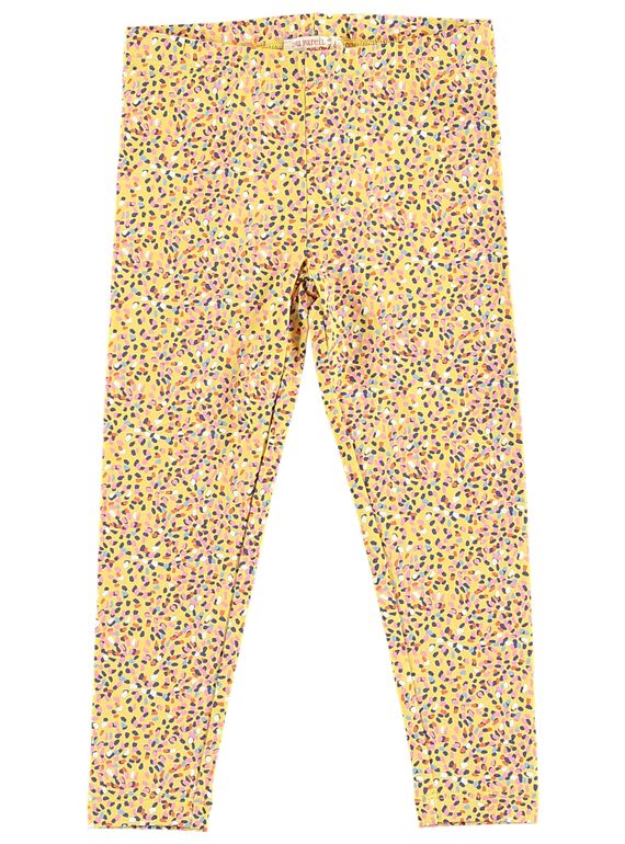 Legging fille jaune avec poids multicolor JYATROLEG1 / 20SI01F1CALB102