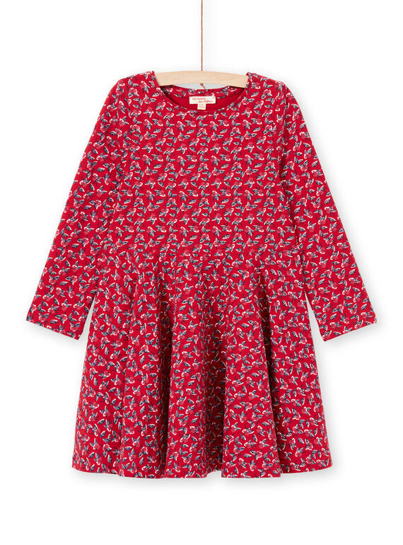 Robe rouge imprimé fleuri enfant fille MAMIXROB3 / 21W901J1ROB511