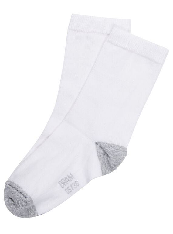 Chaussette garçon blanche et grise JYOESCHO1 / 20SI0264SOQ000