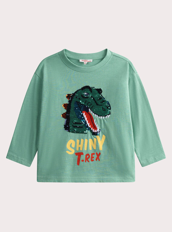 T-shirt vert manches longues sequins magiques WOFITEE1 / 25S90252TML610