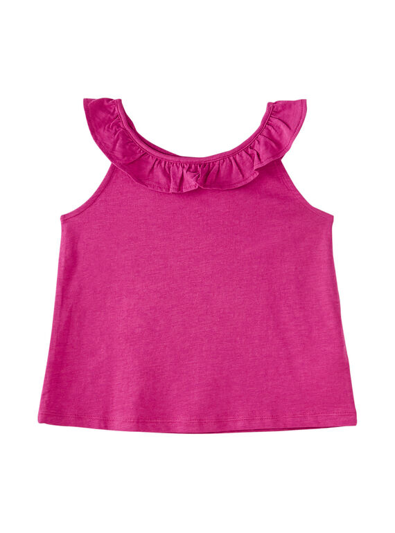Débardeur rose à encolure volantée   JAJODEB5 / 20S901T6D27H700