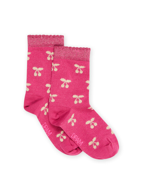 Chaussettes roses à imprimé cerise RYADAYCHO / 23SI0177SOQD312