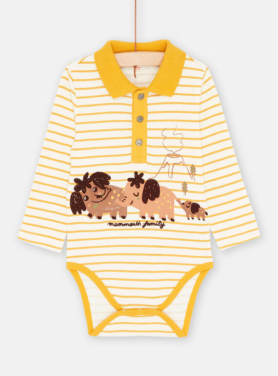 Body jaune à imprimé à rayures SUCOUBOD / 23WG10L1BODB118