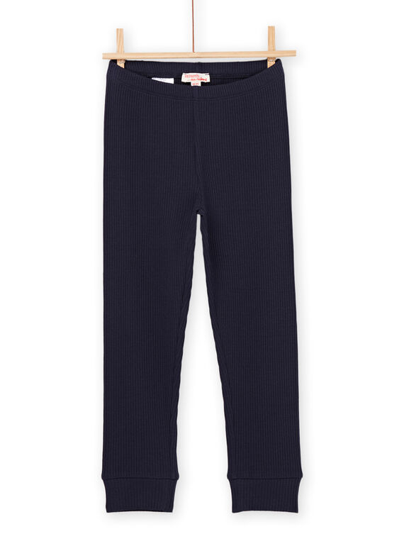 Legging côtelé bleu marine PYAJOLEG5 / 22WI01D2CAL070