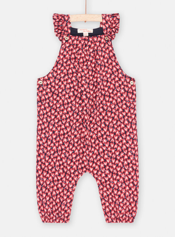 Combinaison rouge à imprimé cœurs bébé fille SIFORCOMB / 23WG09K1CBLC205