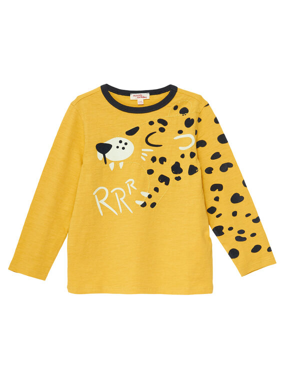 Tee shirt manches longues jaune garçon jaguar JOTROTEE2 / 20S902F2TMLB116
