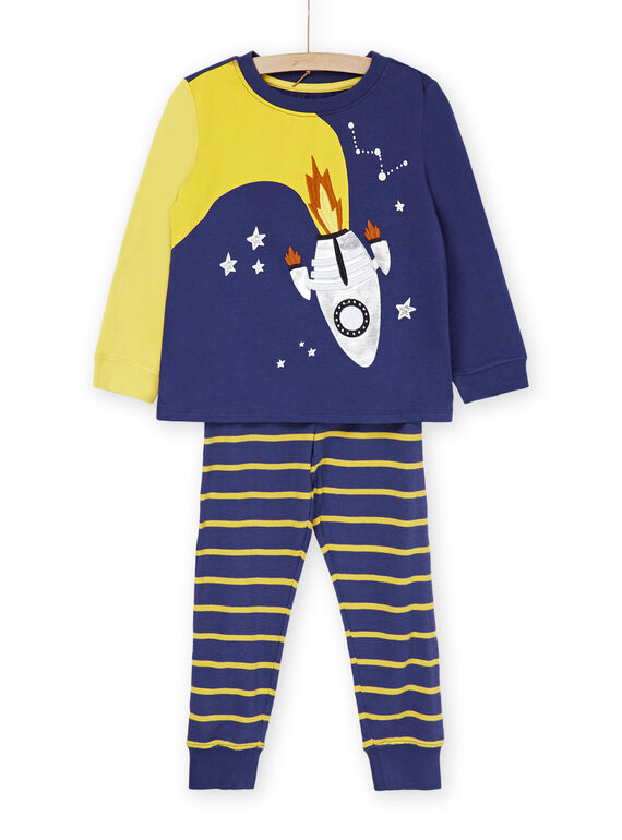 Pyjama bleu et jaune à motif fusée REGOPYJFUZ / 23SH12D8PYJ708