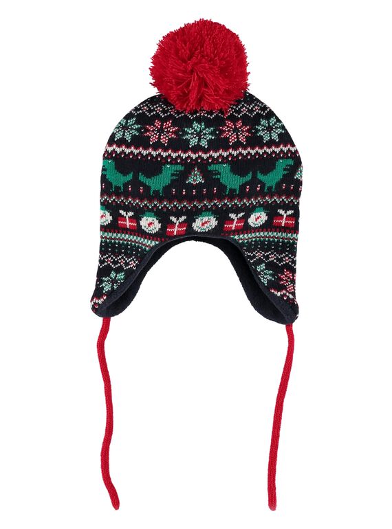 Bonnet à motif avec pompon. GYUNOBON / 19WI10V1BON705