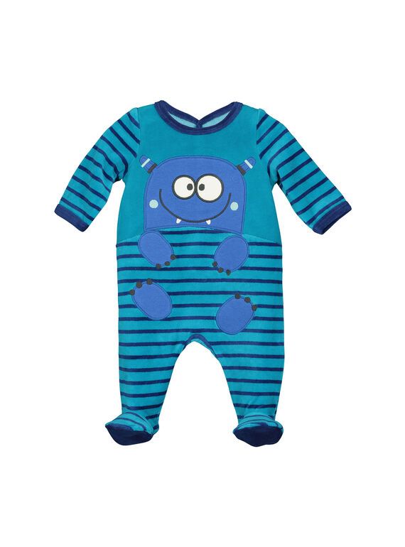 Dors-bien en velours bébé garçon FEGAGREMON / 19SH1442GRE714