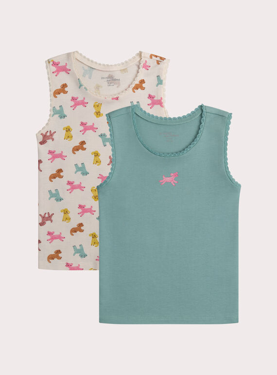 Lot de deux débardeurs pour enfant fille XEFADEB / 25WH1141HLI003