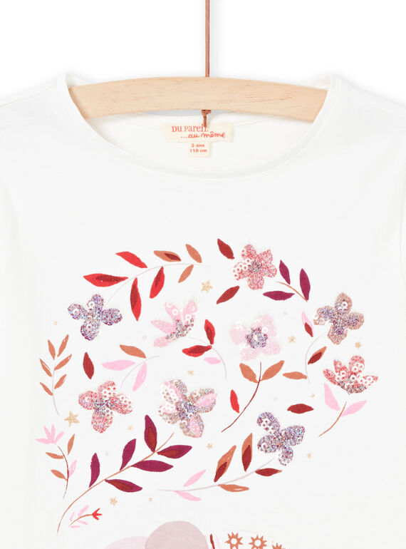 T-shirt manches longues réversible motif cerises enfant fille MACOMTEE1 / 21W901L1TML001