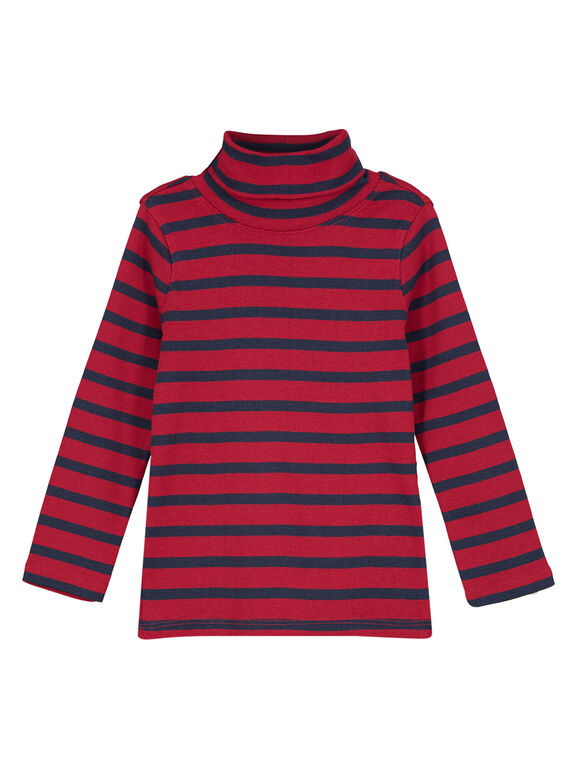 Sous Pull en côtes Grenat rayé Marine GOJOSOUP2 / 19W902L2D3B511