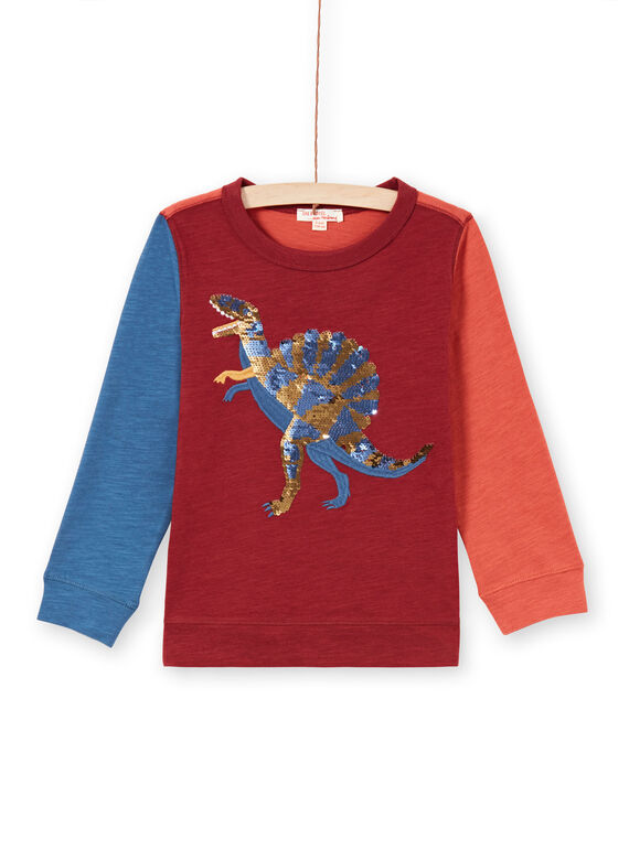 T-shirt rouge et bleu marine enfant garçon MOPATEE3 / 21W902H1TML719